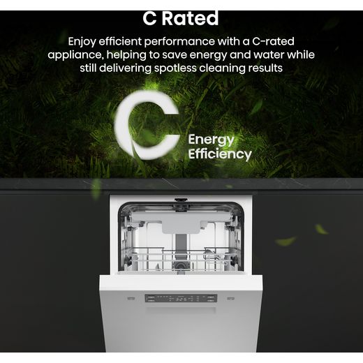 Hisense Slimline Dishwasher - White - annotation - C energy rating